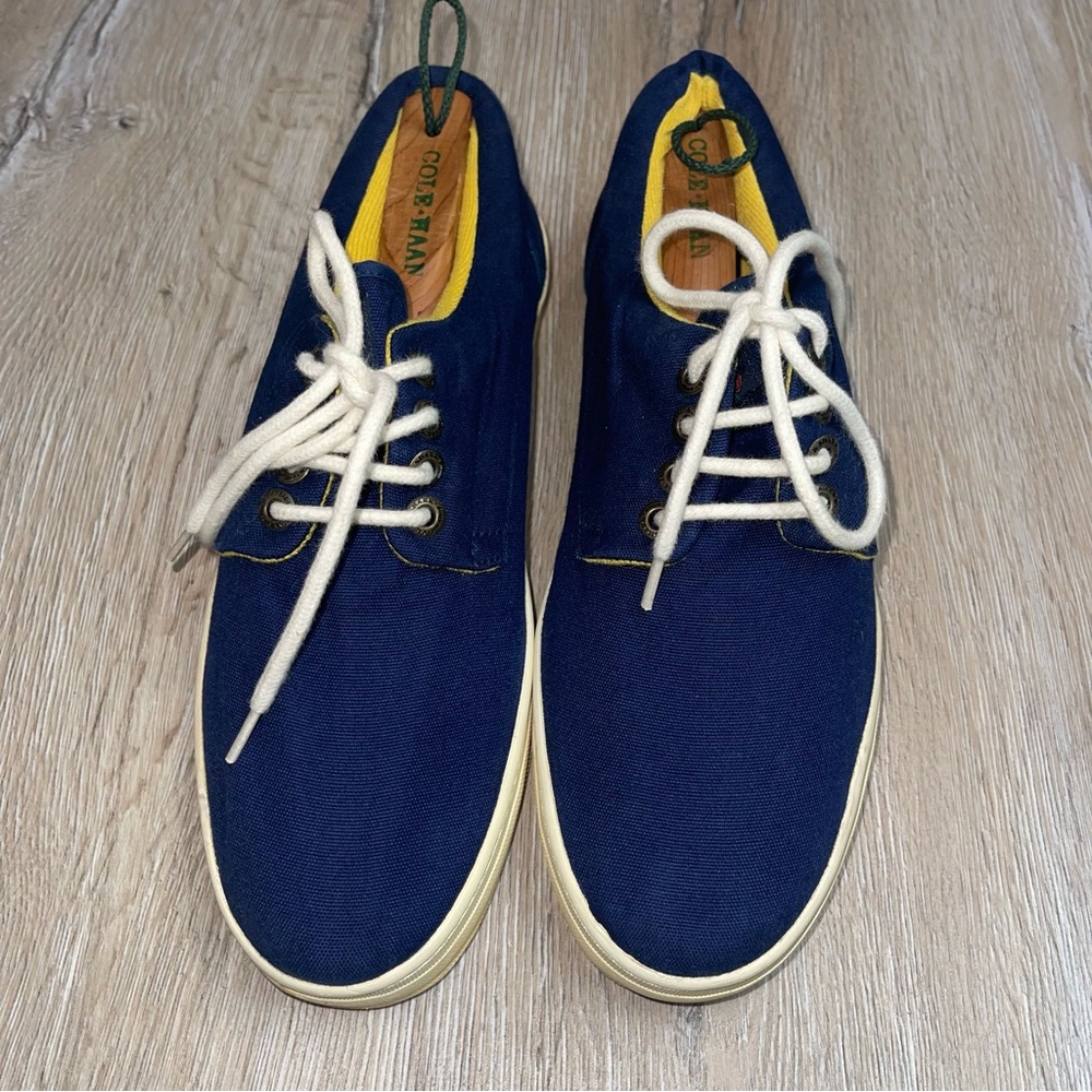 Paul & Shark Yachting Men’s Boat Shoes Sneaker Lace Up Blue Yellow Nautical Y2K